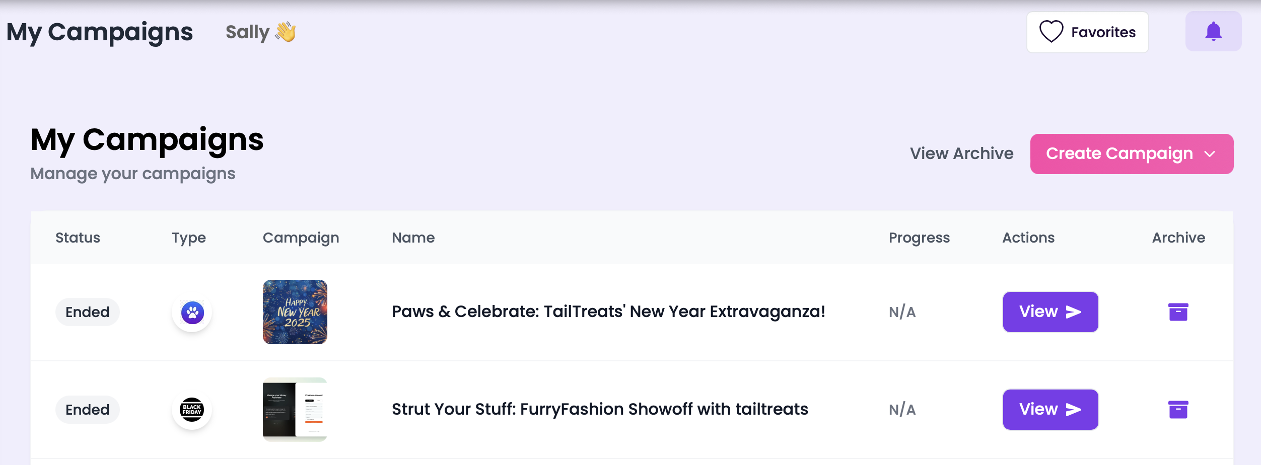 Campaign workspace for pet creator brand deals